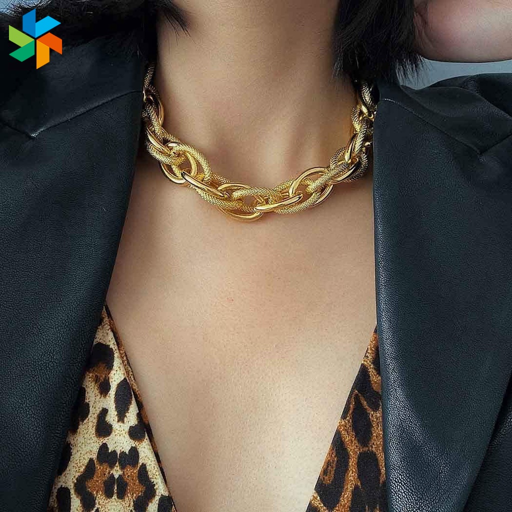 Vòng Cổ Choker Màu Vàng Phong Cách Punk Thời Trang Đi Biển Cho Nữ Jp60Vn