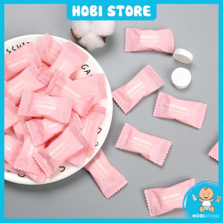 Khăn giấy nén du lịch hình viên kẹo - Hobi Store