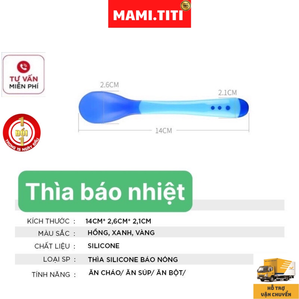thìa ăn dặm, Thìa ăn dặm báo nóng cảm ứng nhiệt [ NHỰA DẺO CAO CẤP AN TOÀN CHO BÉ ]