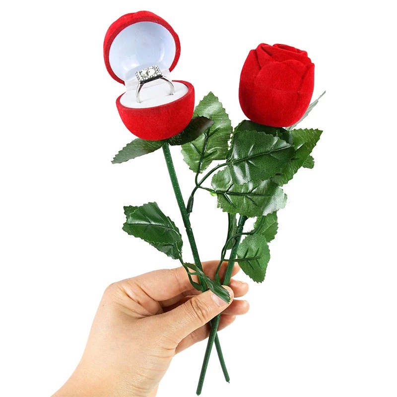 Hộp Đựng Nhẫn Hình Hoa Hồng 3D Sáng Tạo