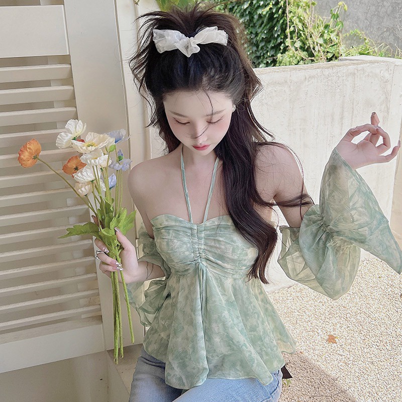 Áo Kiểu Hàn Quốc Hở Vai Tay Phồng Gợi Cảm Cho Nữ