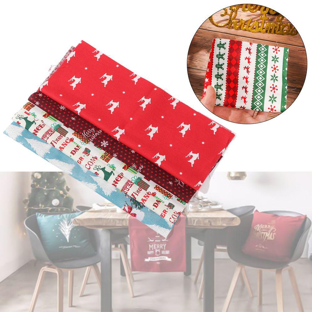 Set 5 / 10 Tấm Vải Cotton Họa Tiết Giáng Sinh Thời Trang