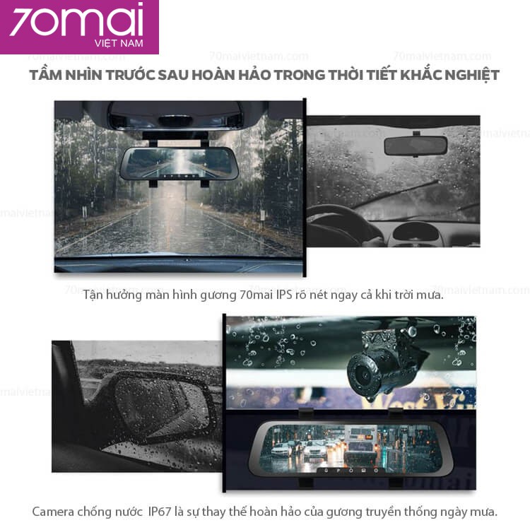 Camera hành trình [FREESHIP] Camera hành trình gương chiếu hậu 70mai Rearview Dash Cam Wide 9.35inchs | FHD 1080P | BigBuy360 - bigbuy360.vn