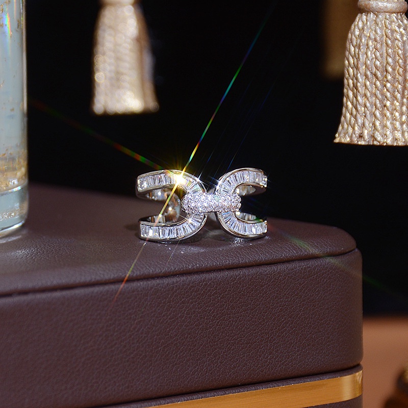 Nhẫn Hở Etrendy Đính Đá Zircon Giản Dị Sang Trọng Cho Nữ