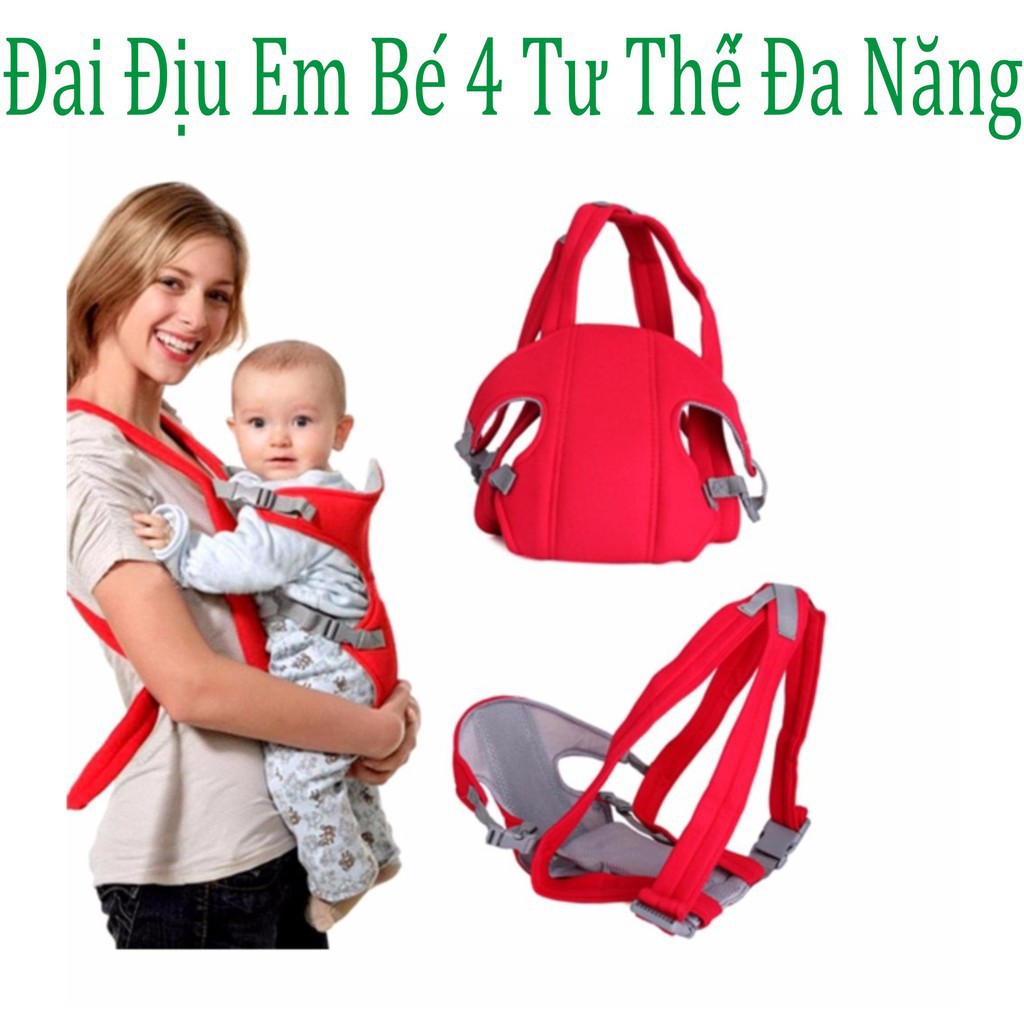 Dây Đai Cho Bé Đi Xe Máy , Địu Em Bé Đa Năng 4 Tư Thế D166 , 100% Cotton và bông , Cảm Giác Thoải Mái cho bé và cả mẹ