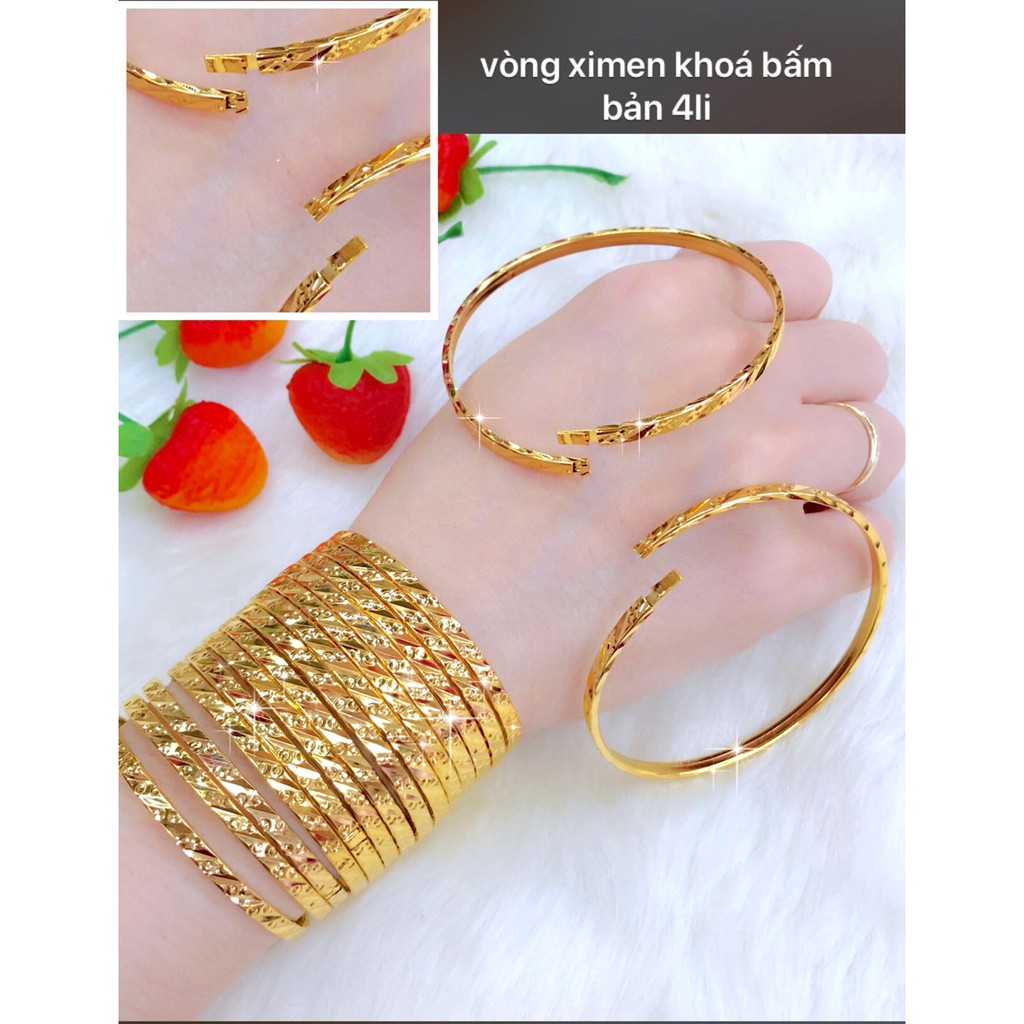 Bộ Vòng Xi Men 07 Chiếc TuBi Mẫu 02 - Khóa Bấm Vàng Thật Dễ Sử Dụng - Mang Đi Chơi, Đi Tiệc Rất Sang