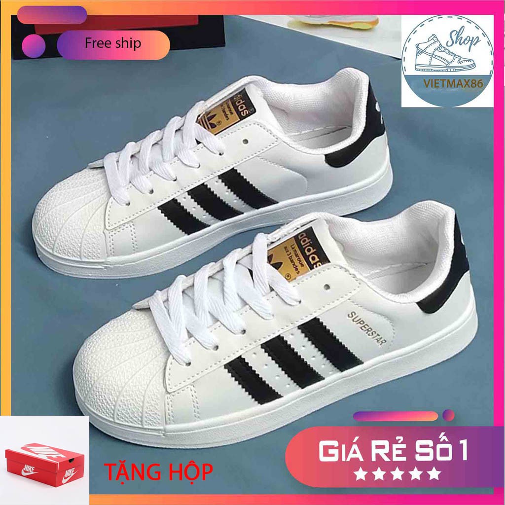 Giày thể thao superstar mũi sò tem vàng cho nam và nữ, giày giá rẻ tặng kèm hộp thời trang giá rẻ / vietmax86