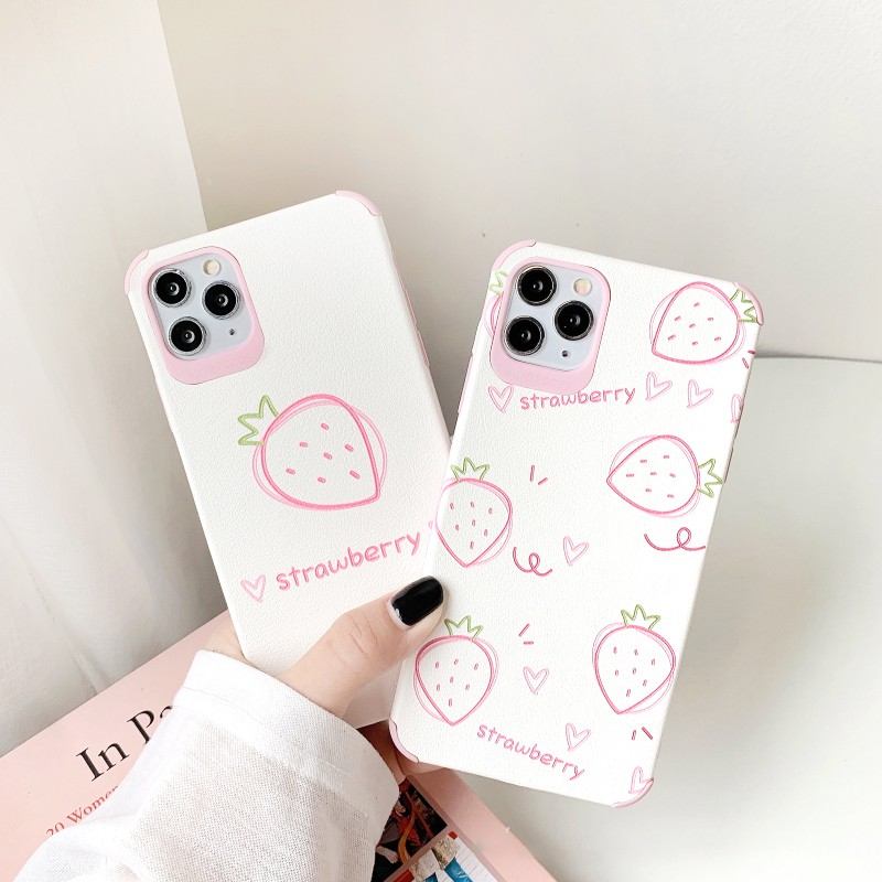 Ốp lưng iphone Dâu mùa hè da viền chống va đập 5/5s/6/6plus/6s/6splus/7/7plus/8/8plus/x/xr/xs/11/12/pro/max/plus/promax | BigBuy360 - bigbuy360.vn