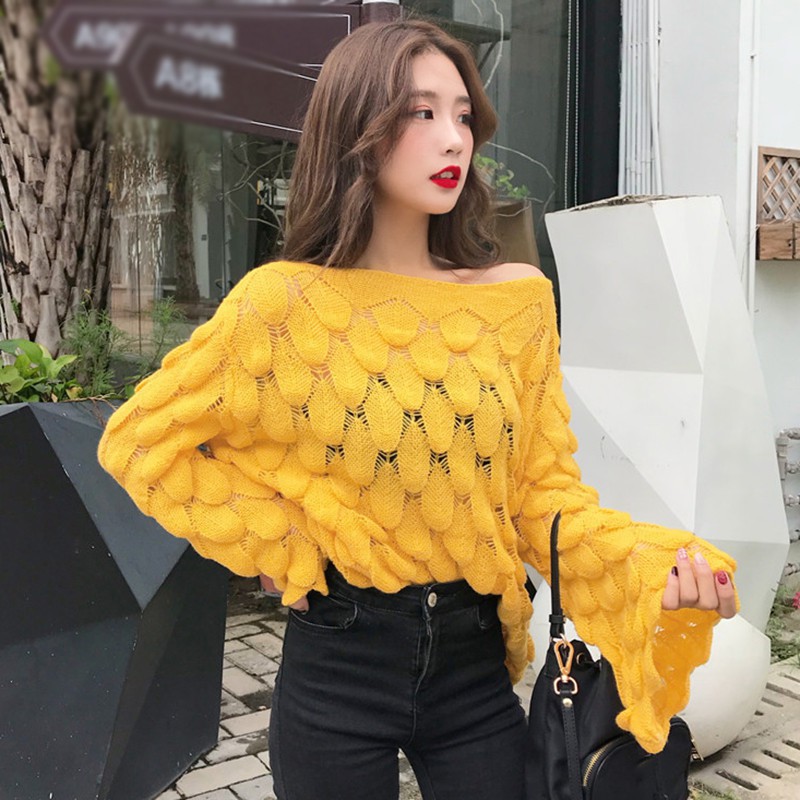 Áo len tay loe phong cách Hàn Quốc dành cho nữ | BigBuy360 - bigbuy360.vn