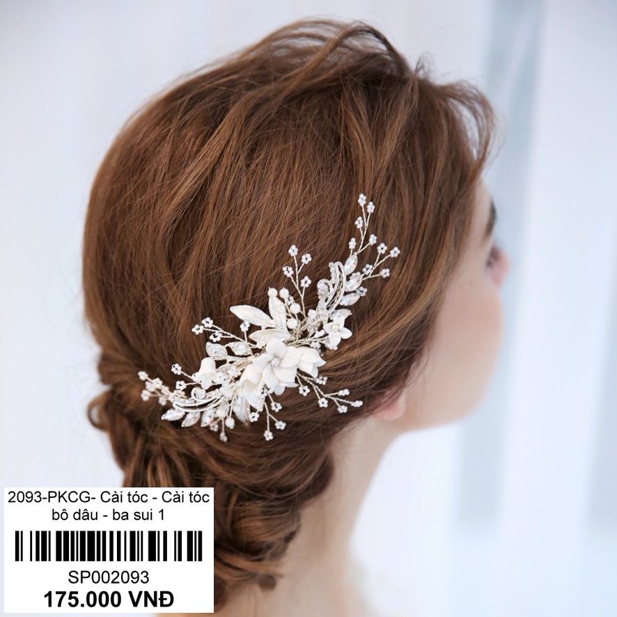 Cài tóc hoa mủ trắng dùng được cả cho bà sui