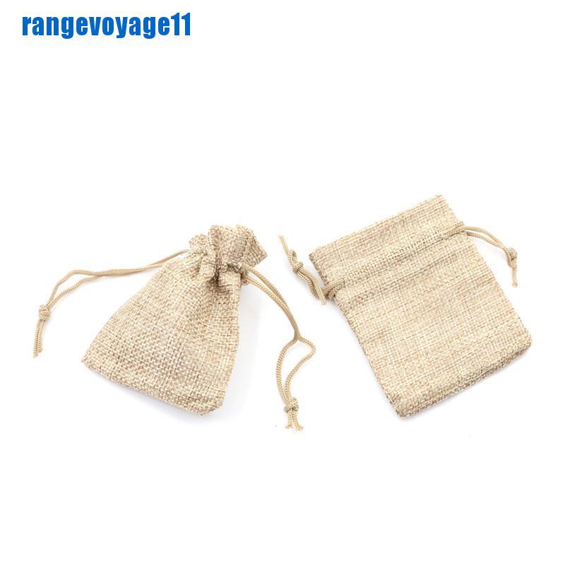 Set 10 Túi Dây Rút Vải Lanh Nhỏ Xinh Đựng Quà Cưới Tiện Dụng