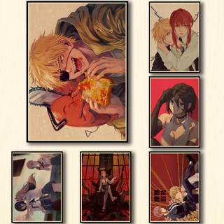 Set 50 Tấm Áp Phích Dán Tường Hình Cưa Xích Anime # 2