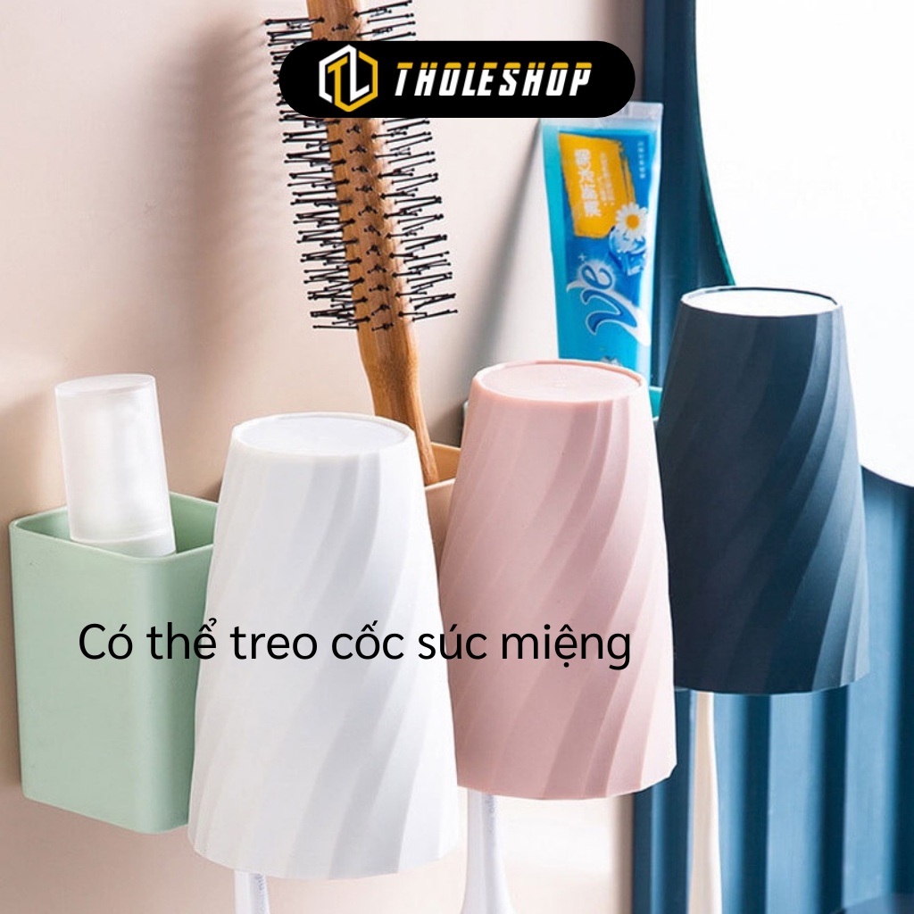 Kệ Treo Bàn Chải - Giá Đỡ Bàn Chải, Cốc Súc Miệng Và Đựng Kem Đánh Răng Dán Tường 10096