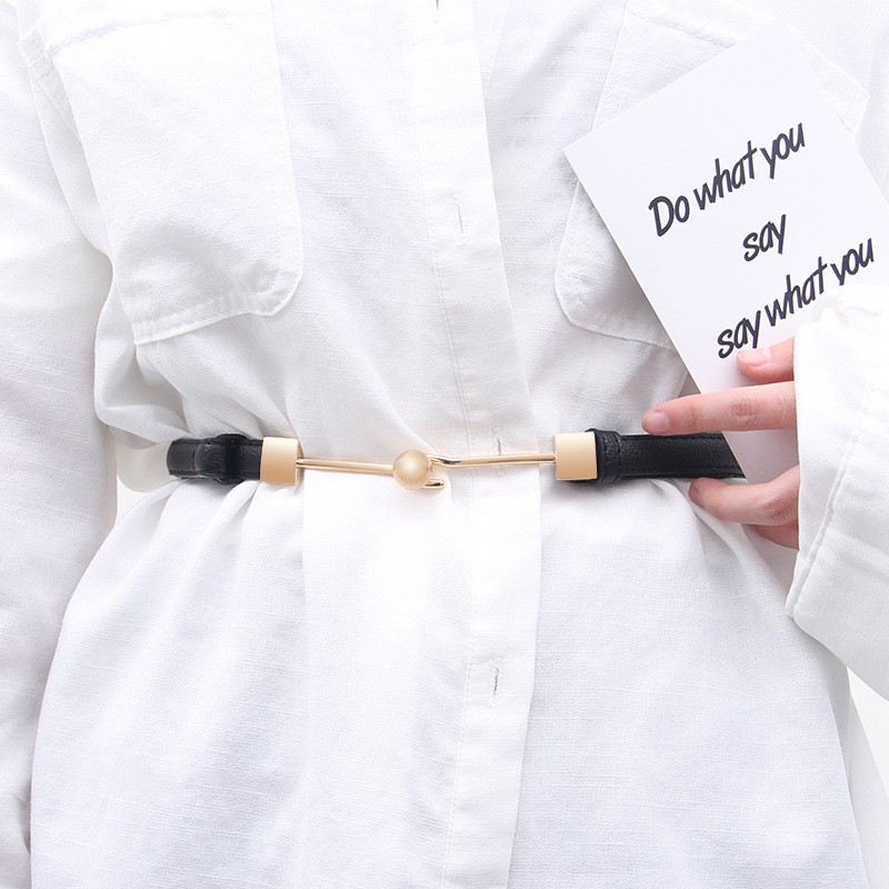 Thắt lưng da bản nhỏ móc khóa tinh tế thời trang cá tính TTl141