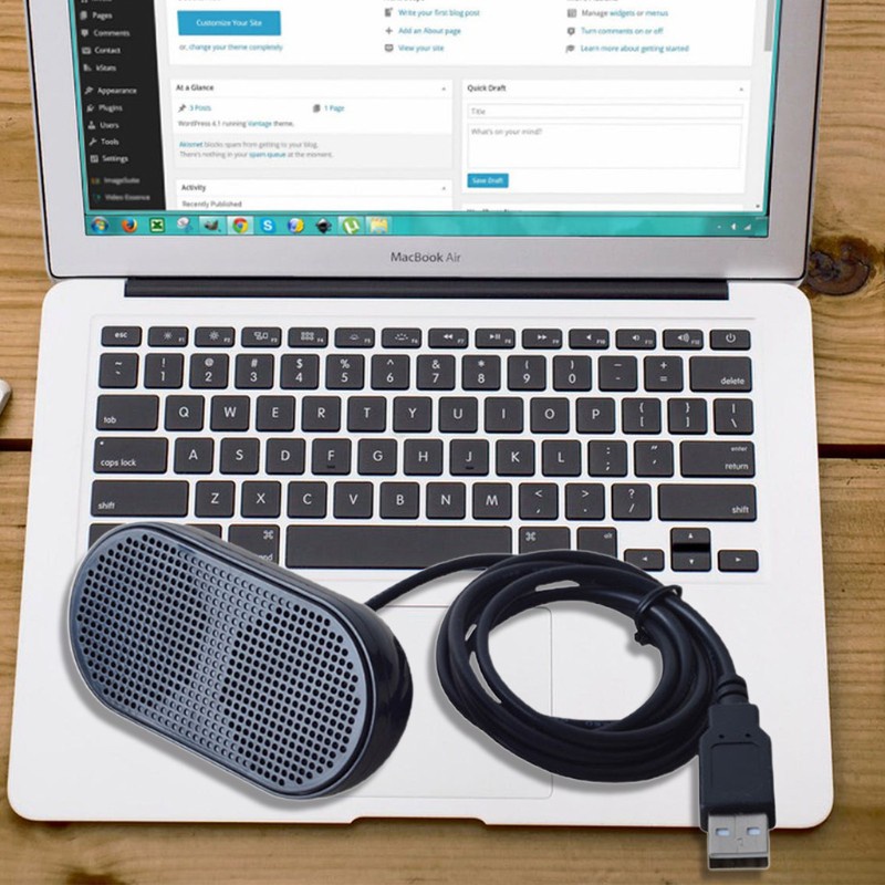CRE  USB Speaker Portable Loudspeaker Powered Stereo Multimedia Speaker for Notebook Laptop PC(Black)