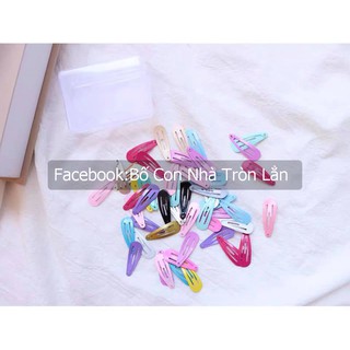 CẶP TÓC KẸP TÓC DỄ THƯƠNG CHO BÉ GÁI LOẠI 3cm nhiều màu - set hộp 50 chiếc giọt nước mix màu