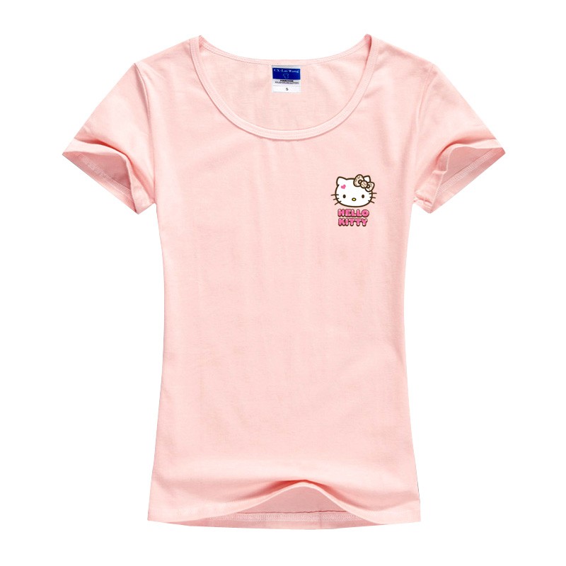 Phụ nữ Hello Kitty Áo thun tay ngắn cho nữ Áo phông hoạt hình cho người lớn Quần áo