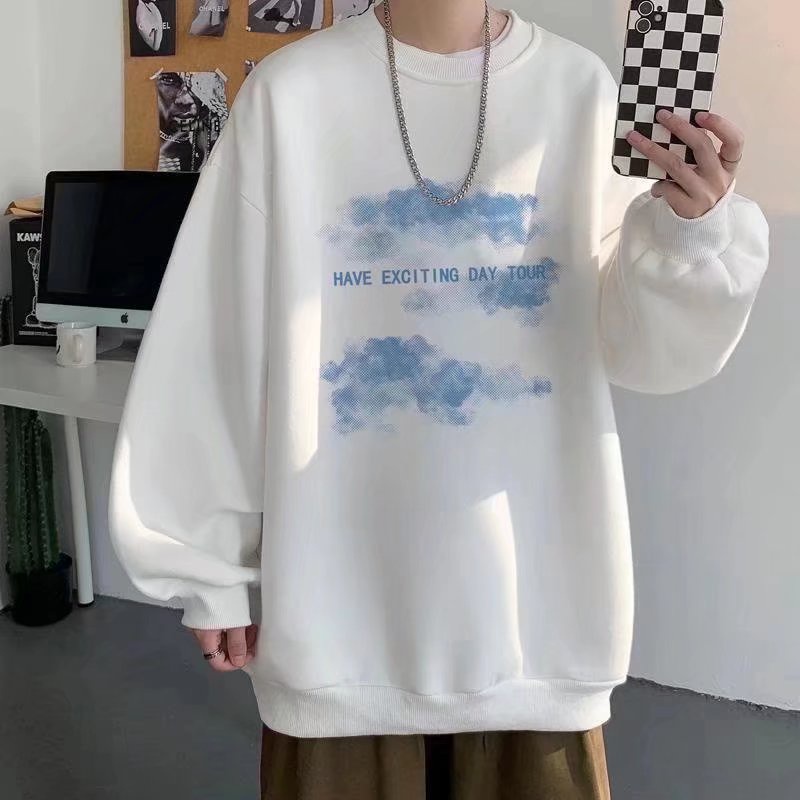 Áo sweatshirt cotton dáng rộng họa tiết chữ thời trang hiphop ulzzang thu đông cho unisex Y29