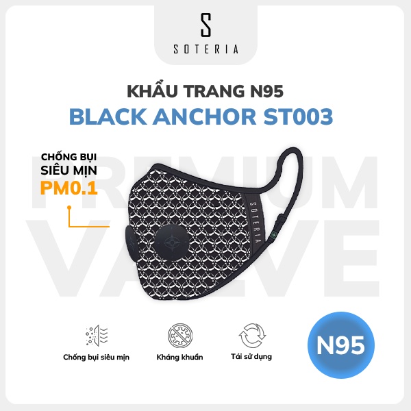 Khẩu trang thời trang Soteria Pattern, bộ lọc bụi mịn N95 BFE PFE 99 đến 0.1 micromet - Size S,M,L