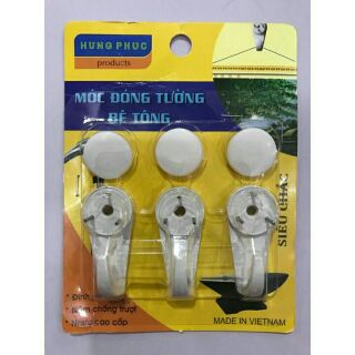 Vỉ 3 móc treo đóng tường đa năng (chịu lực 5-8kg)