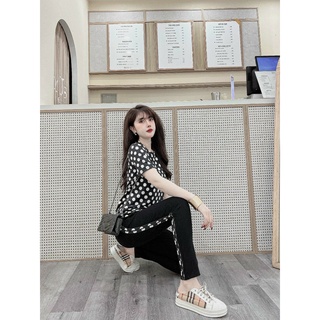 Đồ bộ thun cotton thể thao chấm bi