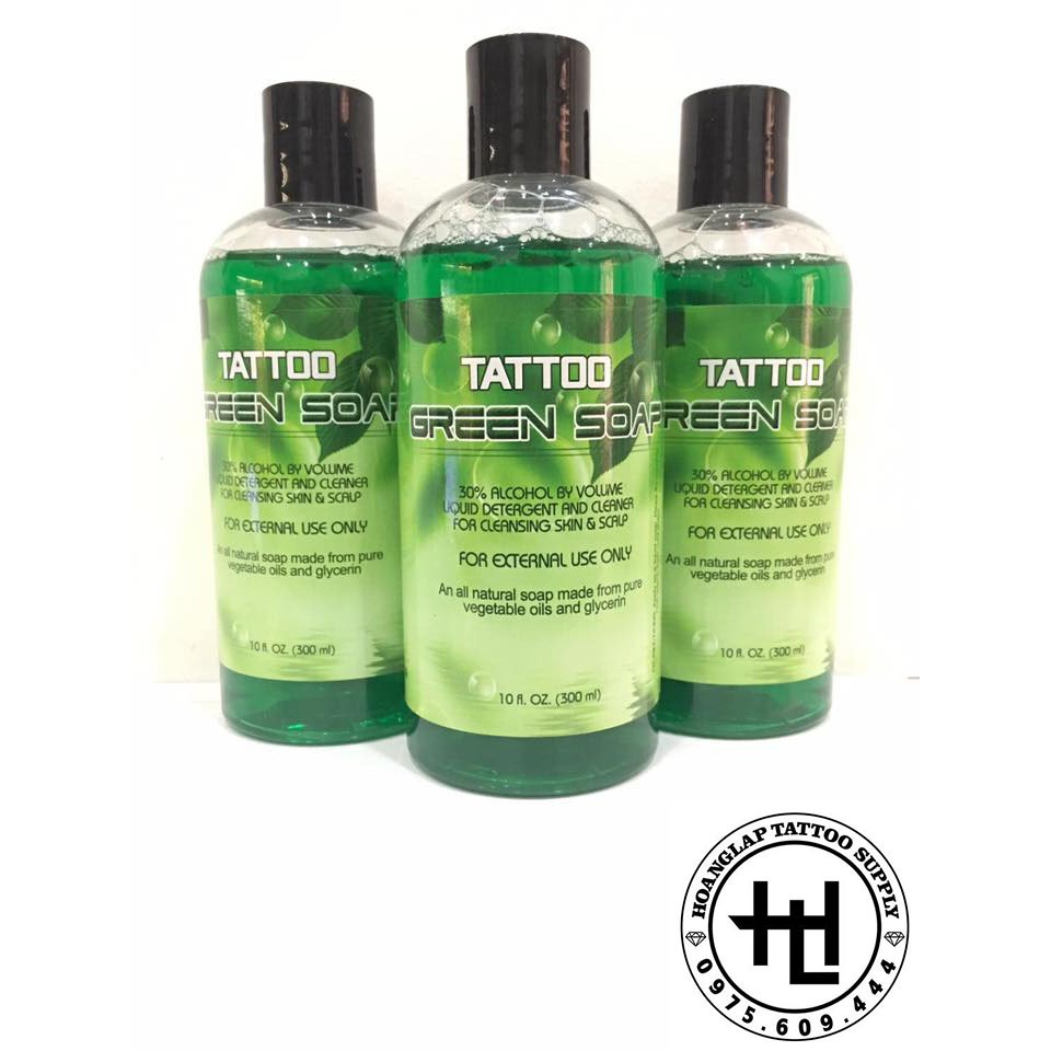 NƯỚC RỬA HÌNH XĂM GREEN SOAP ( TẶNG LỌ TẠO BỌT )