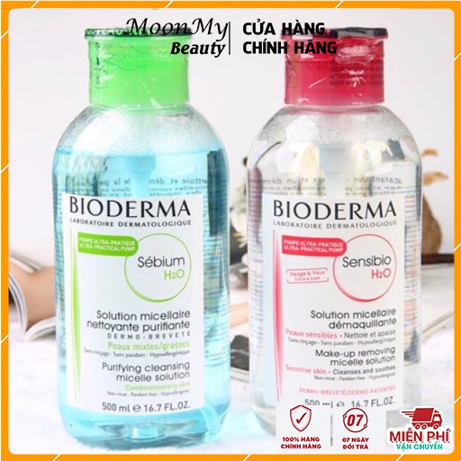 Nước tẩy trang Bioderma, Tẩy trang cho da dầu mụn, nhạy cảm - Làm sạch sâu, không gây khô da