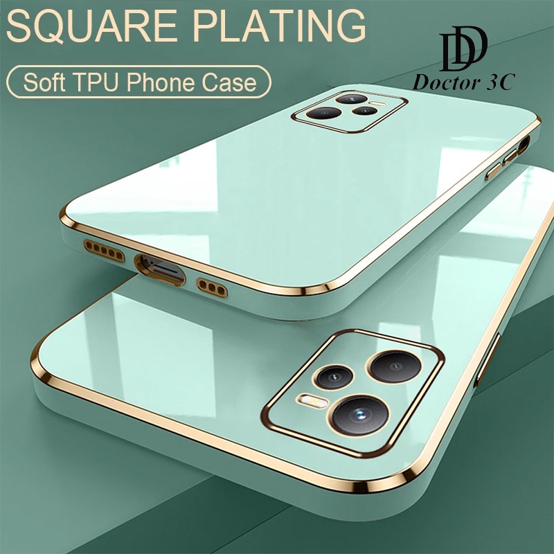 Ốp điện thoại hở viền vuông mạ màu, kính bảo về camera cho Realme C35 C31 C21y C25y C25 C25s C20 C11 2021 C17 C15 C12 4G 5G 2022