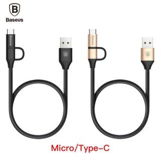 Cáp sậc nhanh đa năng 2 in 1 Micro - Type C Baseus Data sync Fast Charging USB Cable - Giá rẻ