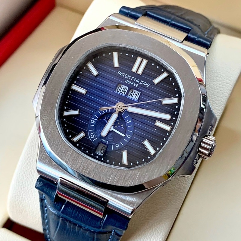 Đồng Hồ Nam P a t e k k    P h i l i p p Lịch vạn niên Máy Cơ Nhật Size 40mm