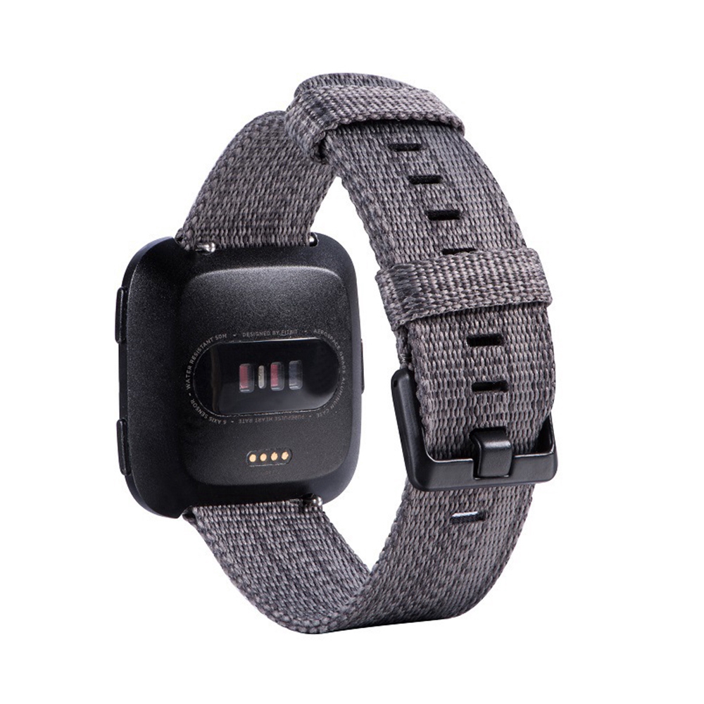 Dây Đeo Thay Thế Chất Liệu Vải Dù Màu Trơn Cho Fitbit Versa/Fitbit Versa 2/charge