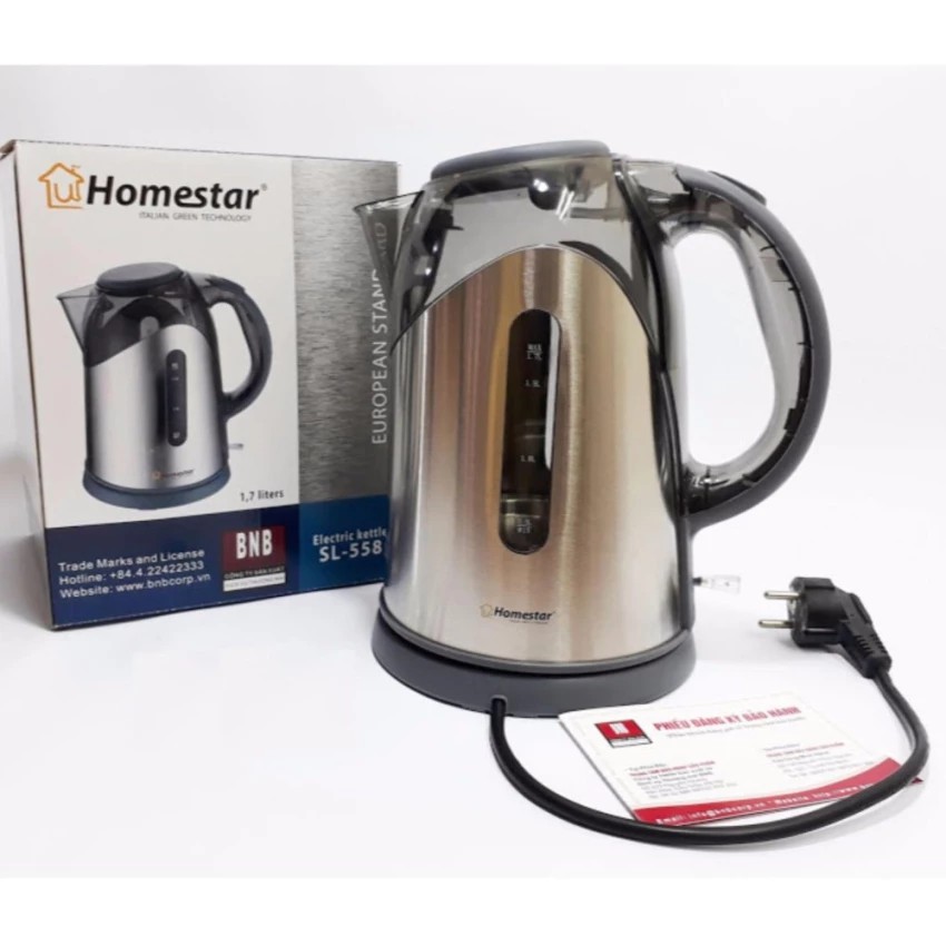 [Mã ELHADEV giảm 4% đơn 300K] Ấm đun siêu tốc Homestar 1.7 Lít SL 558