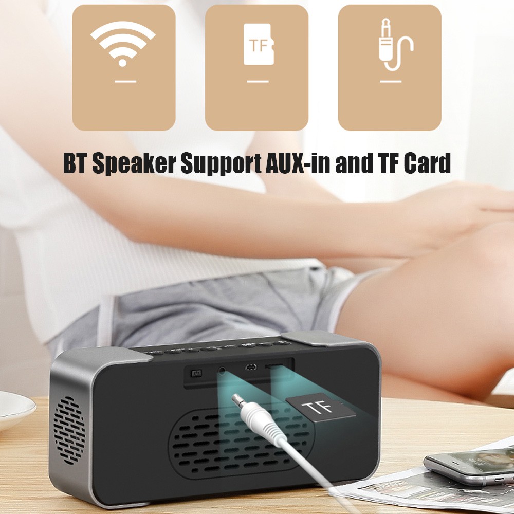 Loa Bluetooth Kiêm Đồng Hồ Thời Trang Lenovo L022 Bt Tráng Gương