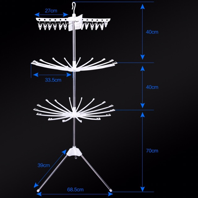 Cây phơi đồ đa năng inox 3 tầng