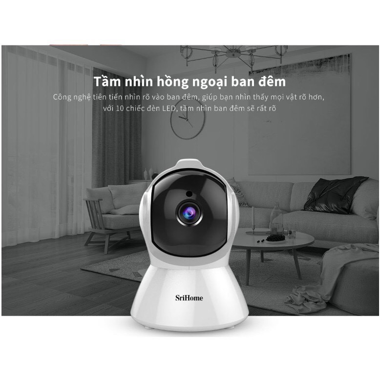 Camera WiFi AI Thông Minh Srihome SH025 - 2.0Mpx 1080P Tiếng Việt