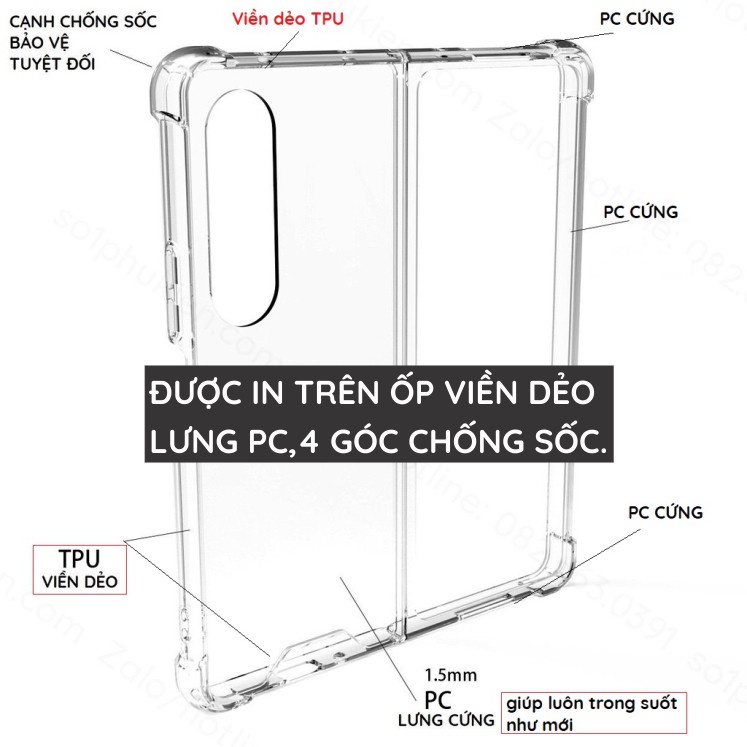Ốp lưng Samsung Z Fold 4 /Z Fold 3/Z Fold 2 (ZFold4/ Zfold3/ Zfold2) dẻo viền chống sốc in hình thời trang sắc nét