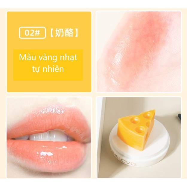 Son dưỡng môi SHE LOVES phô mai cheese lip balm kèm cọ dưỡng ẩm ngăn ngừa lão hoá (SLS23)