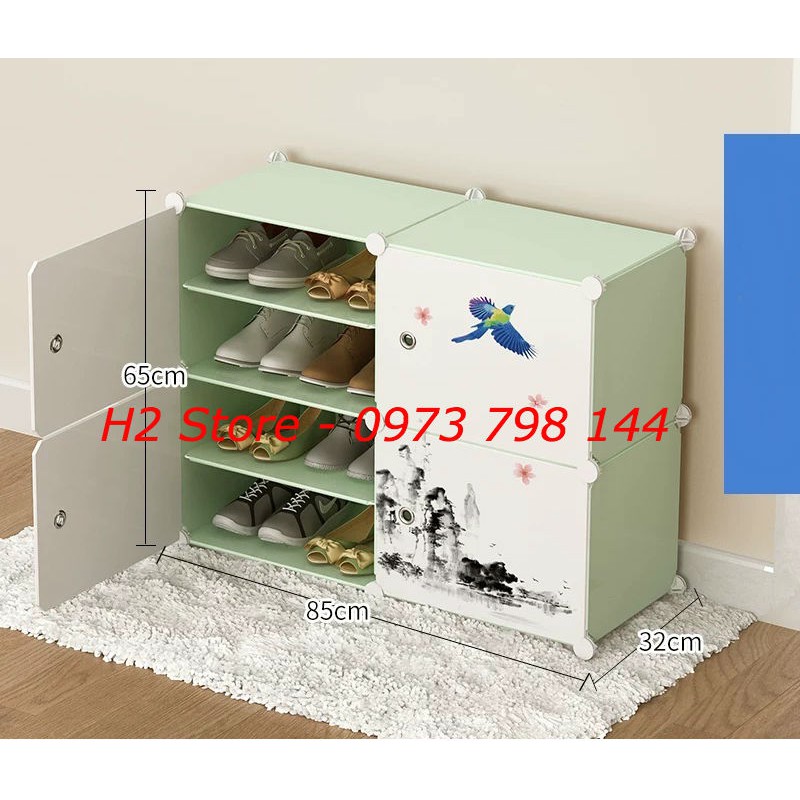 [NHIỀU MÀU] - TỔNG KHO TỦ NHỰA LẮP GHÉP ĐỂ GIÀY 8 Ô (chia ô) CỬA HOA ĐÀO SIÊU ĐẸP