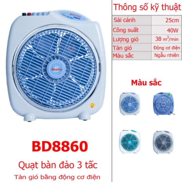 QUẠT BÀN ĐẢO 3 TẤC 40W SENKO BD8860