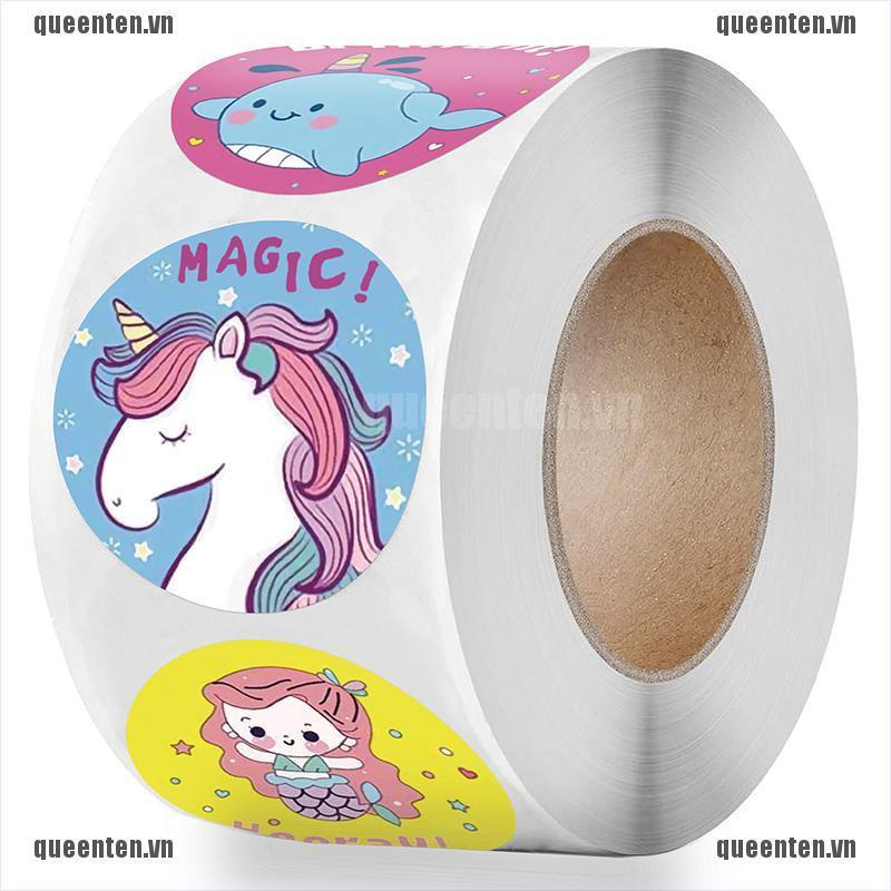 500pcs/roll Cute Animals Seal Labels Sticker for Kids Box Decor 1 inch Stickers QUVN