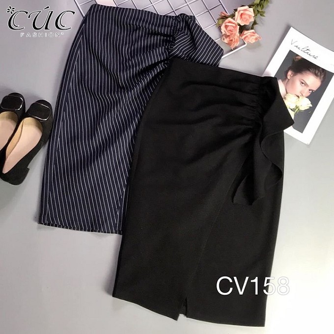 [ Mã FADIRECT20 giảm 20K đơn 150K] Chân váy đầm cao cấp công sở Cúc Fashion CV158 đàm cv bèo bụng | BigBuy360 - bigbuy360.vn