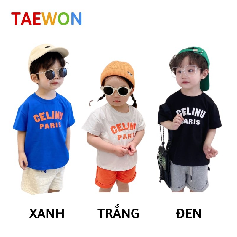 Áo phông bé trai Hàn Quốc chất cotton , Áo thun trẻ em bé gái đẹp từ 1 đến 5 tuổi Taewon Kids AT12