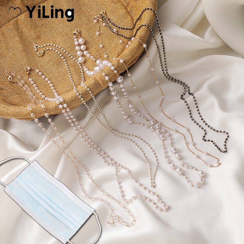 Dây Đeo Cổ Đính Ngọc Trai Pha Lê Chống Thất Lạc Phong Cách Hàn Quốc Cổ Điển Cho Nữ