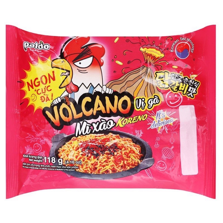 Mì xào Koreno Volcano,vị Gà-CN Hàn Quốc, gói