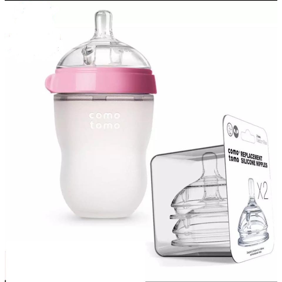 BÌNH SỮA COMMOTOMO 250ML KÈM HỘP 2 NÚM TY THAY THẾ