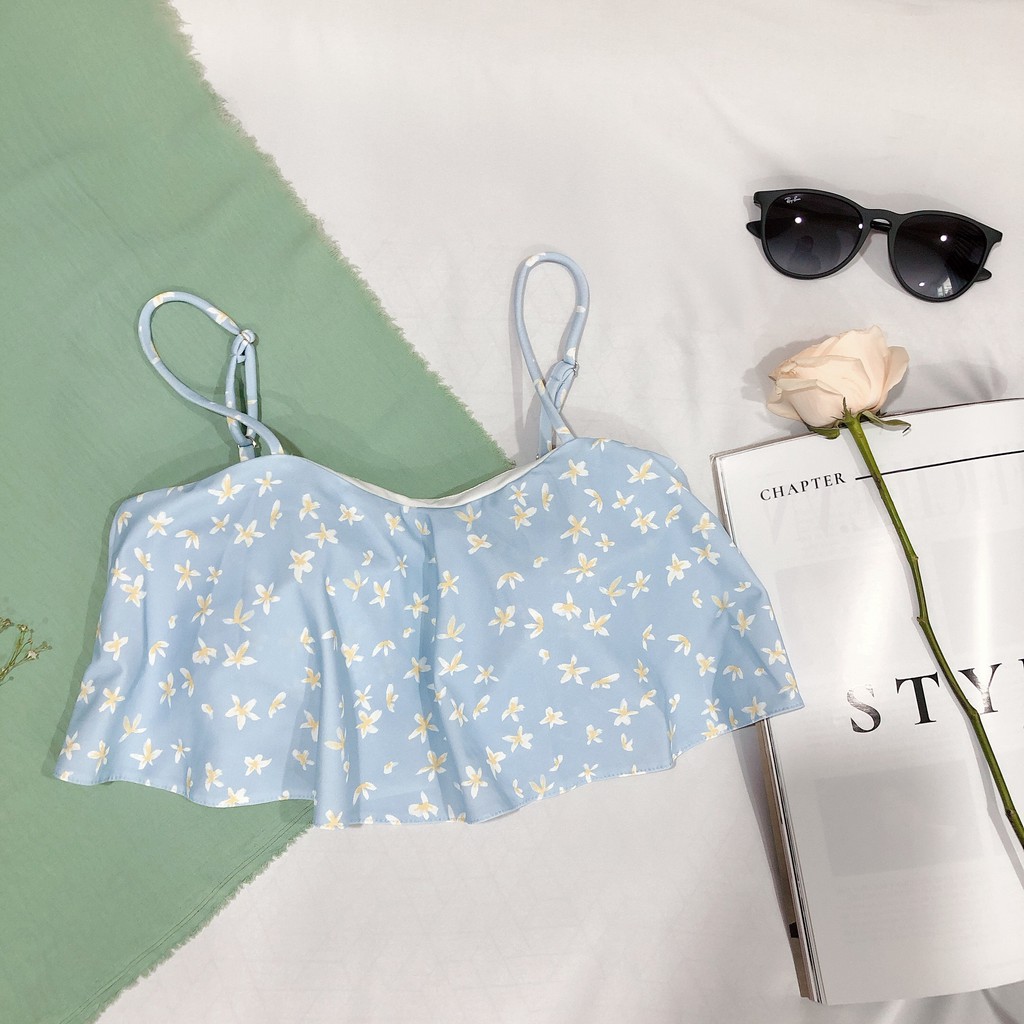 Bikini hoa nhí màu xanh xinh xắn VIBES Bikini OceanF 1L Set