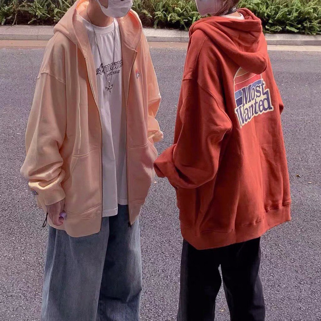 Áo khoác nỉ nam nữ Most Wanted có màu be cam Cheapy phom rộng có mũ khoác kéo zip freesize unisex hàn quốc C589 | BigBuy360 - bigbuy360.vn