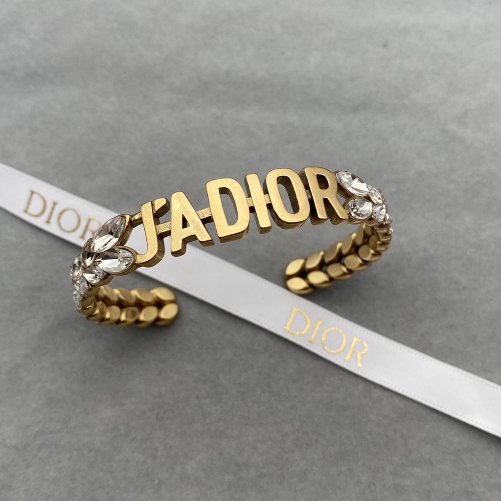 Vòng Đeo Tay Bằng Thép Không Gỉ Họa Tiết Chữ Dior Thời Trang Thanh Lịch Dành Cho Nữ