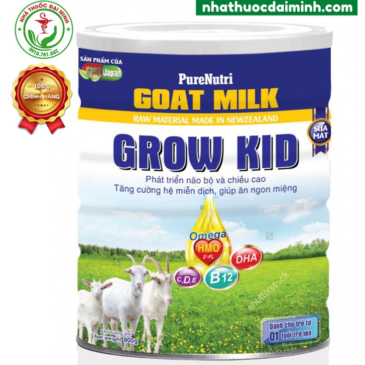 Sữa Dê PureNutri Goat Milk Grow Kid 900g - Giúp Phát Triển Não Bộ Và Tăng Trưởng Chiều Cao, Tăng Cường Hệ Miễn Dịch