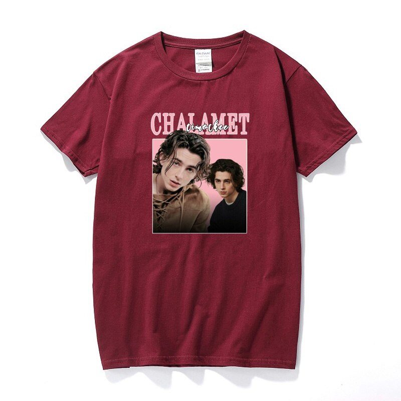 Timothee Chalamet Vintage Graphic T shirts Men New Arrival 2021 Harajuku Streetwear Hip Hop Tshirts 100% Cotton T-shirt EU Size